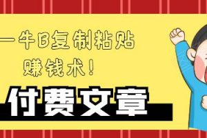 —牛B復(fù)制粘貼賺錢術(shù)！牛逼持久收入極品悶聲發(fā)財項目，首發(fā)揭秘獨此一家！
