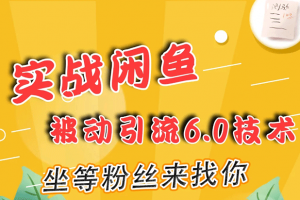 實戰(zhàn)閑魚被動引流6.0技術，坐等粉絲來找你，打造賺錢的ip(16節(jié)課+話術指導)