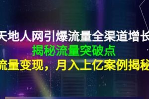 天地人網引爆流量全渠道增長：揭秘流量突然破點，流量變現