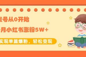 生財小紅書漲粉變現(xiàn)：新賬號從0開始3個月小紅書漲粉5W 實現(xiàn)單篇爆粉