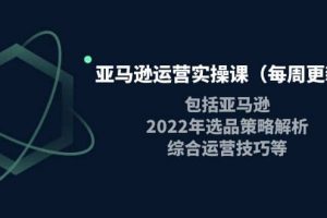 亞馬遜運營實操課（每周更新）包括亞馬遜2022選品策略解析，綜合運營技巧等
