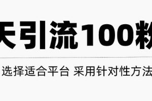只需要做好這幾步，就能讓你每天輕松獲得100 精準粉絲的方法！【視頻教程】