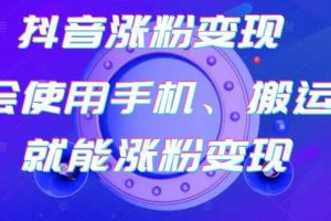 蟹老板-抖音漲粉變現號，起號賣號3天千粉，會使用手機或搬運就能漲粉變現