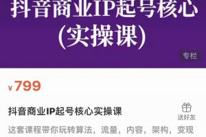 抖音商業(yè)IP起號核心實(shí)操課，帶你玩轉(zhuǎn)算法，流量，內(nèi)容，架構(gòu)，變現(xiàn)