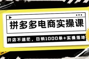 不滅《拼多多電商實(shí)操課》開店不迷茫，日銷1000單 實(shí)操落地（價(jià)值299元）