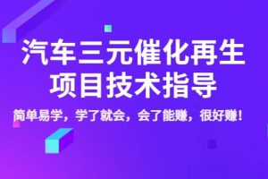 汽車三元催化再生項(xiàng)目技術(shù)指導(dǎo)，簡(jiǎn)單易學(xué)，學(xué)了就會(huì)，會(huì)了能賺，很好賺！