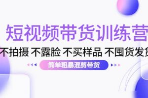 短視頻帶貨訓(xùn)練營(yíng)：不拍攝 不露臉 不買樣品 不囤貨發(fā)貨 簡(jiǎn)單粗暴混剪帶貨