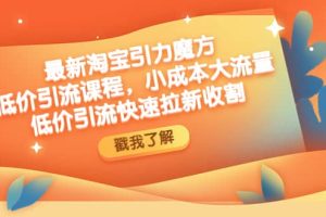 最新淘寶引力魔方低價引流實操：小成本大流量