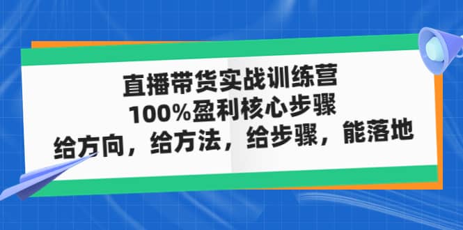 直播帶貨實戰訓練營：100%盈利核心步驟，給方向，給方法，給步驟，能落地插圖