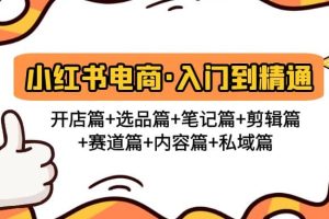 小紅書電商入門到精通 開店篇 選品篇 筆記篇 剪輯篇 賽道篇 內(nèi)容篇 私域篇