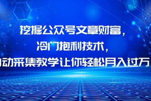 挖掘公眾號文章財富，冷門抱利技術，讓你輕松月入過萬