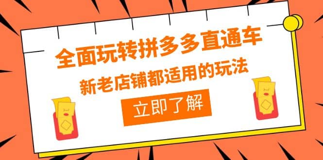 全面玩轉拼多多直通車，新老店鋪都適用的玩法（12節精華課）插圖