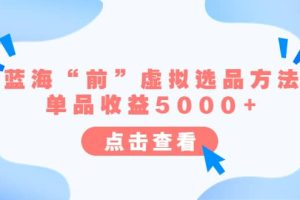 某公眾號付費文章《藍?！扒啊碧摂M選品方法：單品收益5000 》