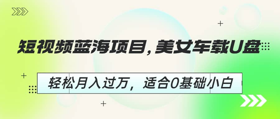 短視頻藍(lán)海項(xiàng)目，美女車載U盤，輕松月入過萬，適合0基礎(chǔ)小白插圖