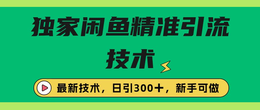 獨家閑魚引流技術，日引300＋實戰玩法插圖