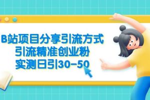 B站項目分享引流方式，引流精準創(chuàng)業(yè)粉，實測日引30-50