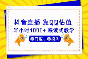 QQ號估值直播 半小時(shí)1000 ，零門檻、零投入，喂飯式教學(xué)、小白首選