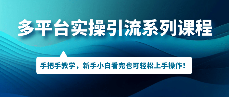 多平臺(tái)實(shí)操引流系列課程，手把手教學(xué)，新手小白看完也可輕松上手引流操作插圖