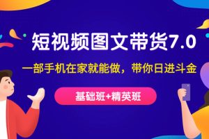 短視頻-圖文帶貨7.0（基礎班 精英班）一部手機在家就能做，帶你日進斗金