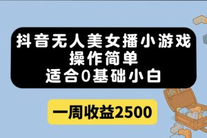 抖音無人美女播小游戲，操作簡(jiǎn)單，適合0基礎(chǔ)小白一周收益2500