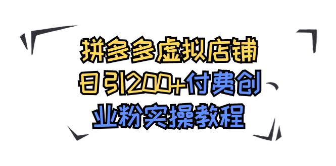 拼多多虛擬店鋪日引200 付費(fèi)創(chuàng)業(yè)粉實(shí)操教程插圖