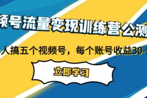 視頻號(hào)流量變現(xiàn)訓(xùn)練營(yíng)公測(cè)1.0：一個(gè)人搞五個(gè)視頻號(hào)，每個(gè)賬號(hào)收益30-50