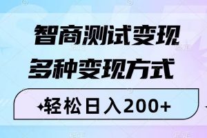 智商測試變現，輕松日入200 ，幾分鐘一個視頻，多種變現方式（附780G素材）