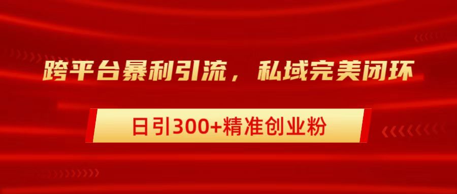 跨平臺暴力引流，私域完美閉環(huán)，日引300+精準創(chuàng)業(yè)粉