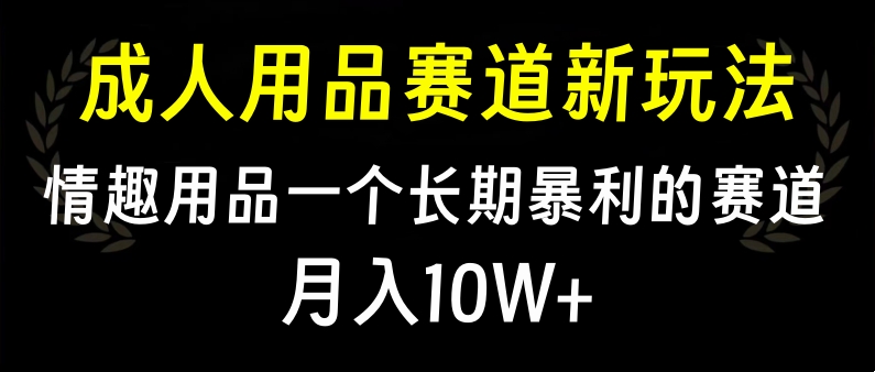 大人用品賽道新玩法，情趣用品一個長期暴利的賽道，月入10W+