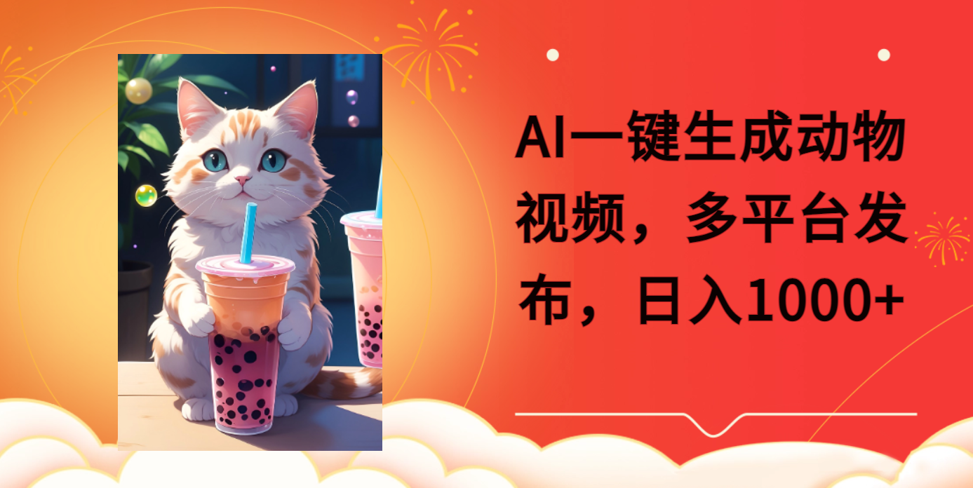 AI一鍵生成動(dòng)物搞笑視頻，多平臺(tái)發(fā)布，輕松破千萬(wàn)播放，日入2000+