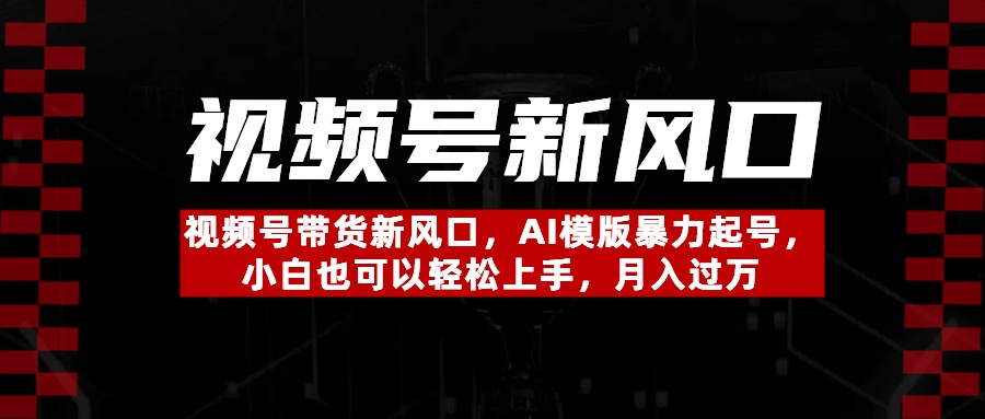 視頻號帶貨新風(fēng)口，AI模版暴力起號，小白也可以輕松上手，月入過萬