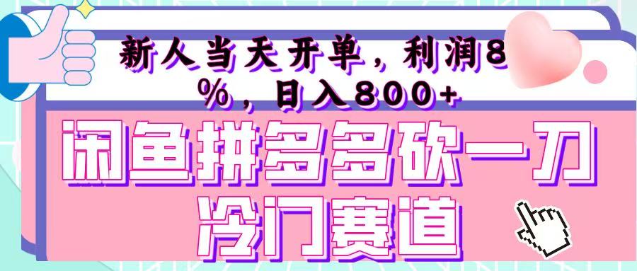 咸魚拼夕夕砍一刀冷門暴力賽道，新人當(dāng)天開單，利潤百分之八十，日入 800+