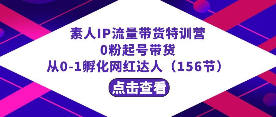 繁星·計劃素人IP流量帶貨特訓(xùn)營：0粉起號帶貨 從0-1孵化網(wǎng)紅達人（156節(jié)）