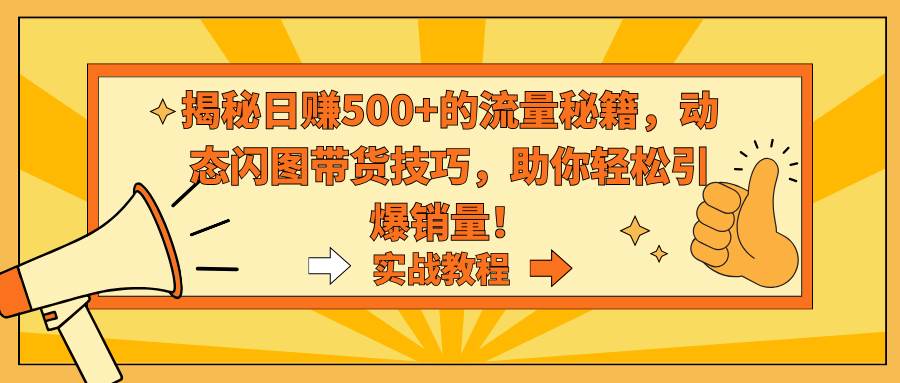 揭秘日賺500+的流量秘籍，動(dòng)態(tài)閃圖帶貨技巧，助你輕松引爆銷量！