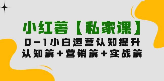 小紅薯【私家課】0-1玩賺小紅書內容營銷，認知篇+營銷篇+實戰篇（11節課）
