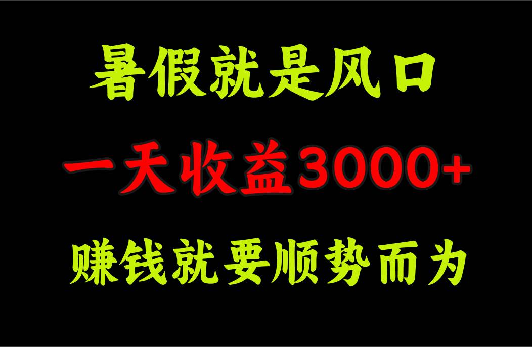 一天收益3000+ 賺錢就是順勢而為，暑假就是風(fēng)口插圖